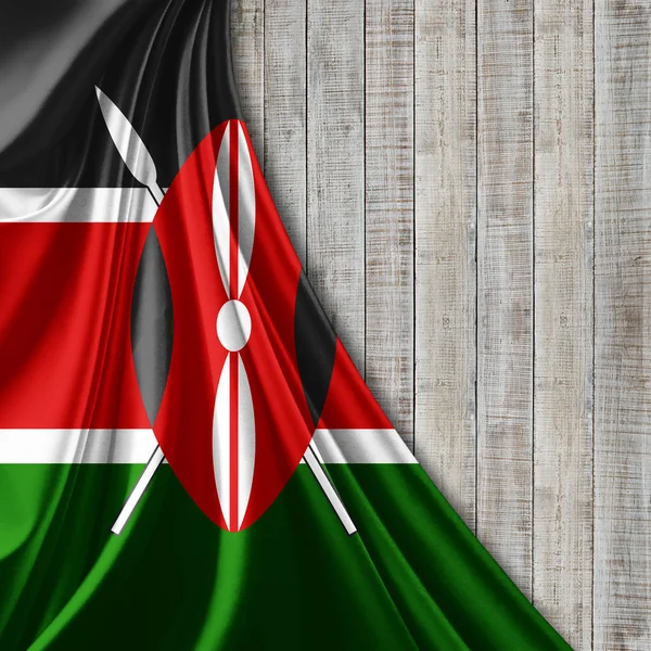 Metin - 3d illüstrasyon kopya alanı olan Kenya'nın bayrağı    