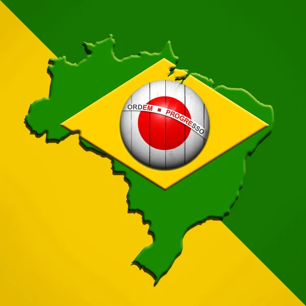 Brasilien Und Japan Flaggen Karte Mit Kopierplatz Für Ihre Texte — Stockfoto