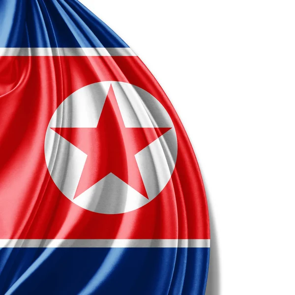 Flag North Korea Copy Space Your Text White Background Illustration — Stock Photo, Image