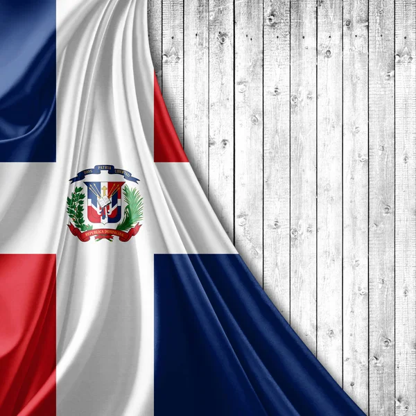 Vlag Van Dominicaanse Republiek Met Kopie Ruimte Voor Tekst Illustratie — Stockfoto