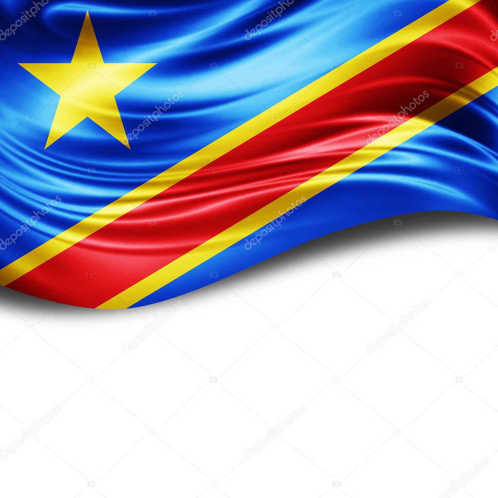 Flag of Democratic Republic of the Congo   with copy space for your text  - 3D illustration    