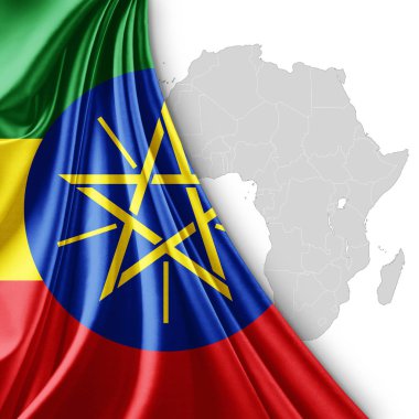 Etiyopya bayrağı ile kopya alanı metin - 3d çizim için    