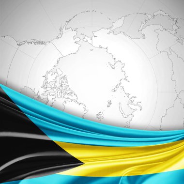 Bahamalar bayrağı ile kopya alanı metin - 3d çizim için    