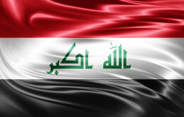 Irak bayrağı ile kopya alanı metin - 3d çizim için    