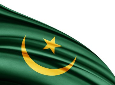 Flag of Mauritania with copy space for your text on  white background - 3D illustration   