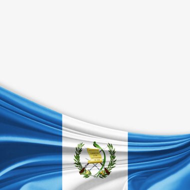 Guatemala bayrağı kopya alanı metni üzerinde beyaz arka plan - 3d çizim ile    