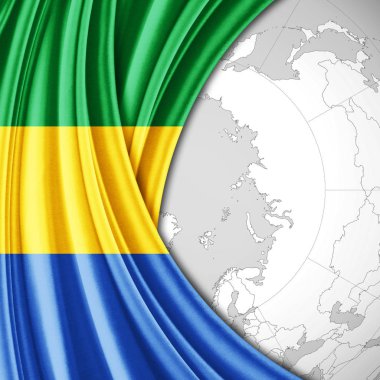 Gabon bayrağı ile kopya alanı metin - 3d çizim için    