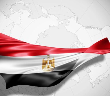 Mısır bayrağı ile kopya alanı metin - 3d çizim için    