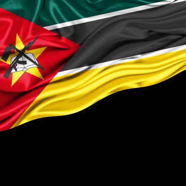 Mozambik bayrağı ile kopya alanı metin - 3d çizim için    