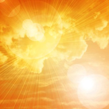 Güneş ışınları ile soyut arka plan - illüstrasyon