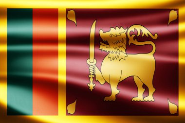 Sri Lanka bayrağı ile kopya alanı metin - 3d çizim için    