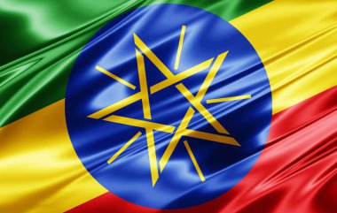 Etiyopya bayrağı ile kopya alanı metin - 3d çizim için    