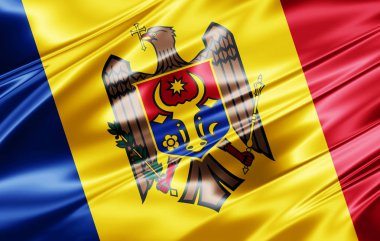 Moldova bayrağı ile kopya alanı metin - 3d çizim için    