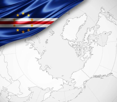 Cape Verde bayrağı ile kopya alanı metin - 3d çizim için    