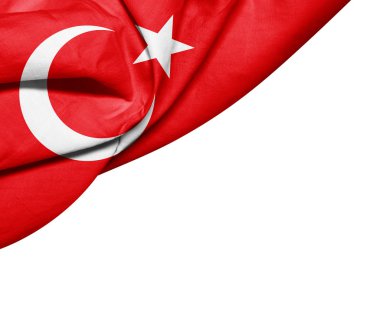 Metni beyaz arka plan - 3d çizim üzerinde kopya alanı ile Türkiye'nin bayrak    