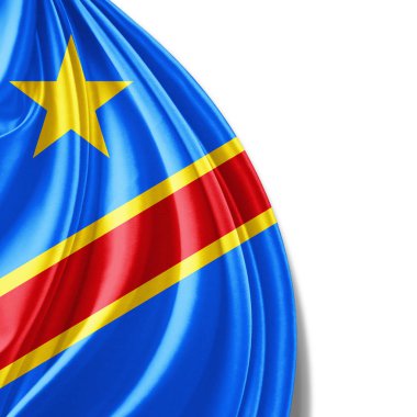 Metin - 3d çizim için kopya alanı ile Kongo Demokratik Cumhuriyeti bayrağı    