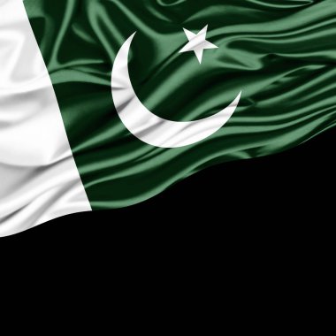Pakistan bayrağı ile kopya alanı metin - 3d çizim için    