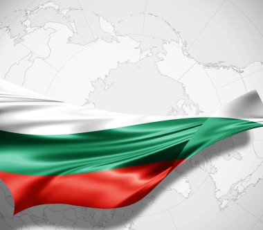 Bulgaristan bayrağı ile kopya alanı metin - 3d çizim için    