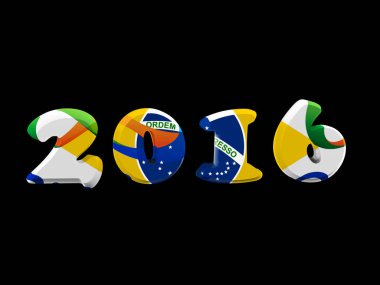 2016, Brezilya bayrağı ile metin veya resimler için yer kopyalayın. 