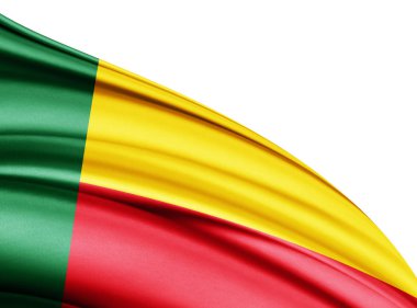 Benin bayrağı ile kopya alanı metin - 3d çizim için    