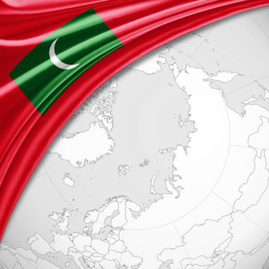 Maldivler bayrağı ile kopya alanı metin - 3d çizim için    