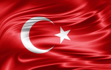 Metin - 3d çizim için kopya alanı ile Türkiye'nin bayrak    