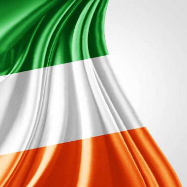 İrlanda bayrağı kopya alanı metni üzerinde beyaz arka plan - 3d çizim ile    