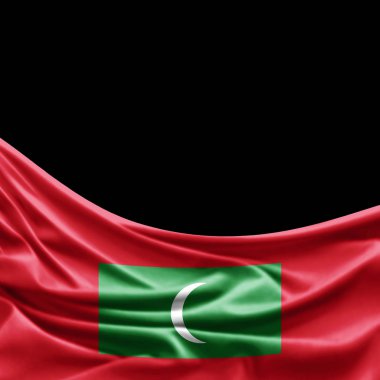 Maldivler bayrağı ile kopya alanı metin - 3d çizim için    