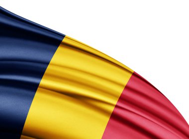 Çad bayrağı ile kopya alanı metin - 3d çizim için    