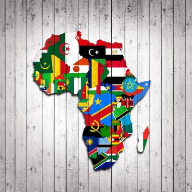 Afrika kıtası bayraklardan yapılmış, Illustration 