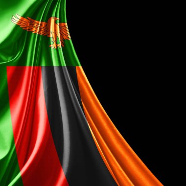 Kopya alanı için metin - 3d çizim ile Zambiya bayrağı    