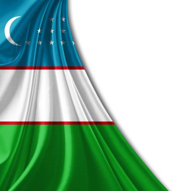 Özbekistan bayrağı ile kopya alanı metin - 3d çizim için    