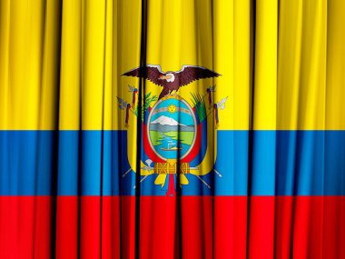 Ekvador bayrakla kopya alanı metin - 3d çizim için    