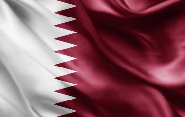 Katar bayrağı ile kopya alanı metin - 3d çizim için    