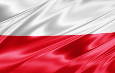Polonya bayrağı ile kopya alanı metin - 3d çizim için    