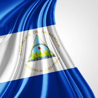Nikaragua bayrağı ile kopya alanı metin - 3d çizim için    