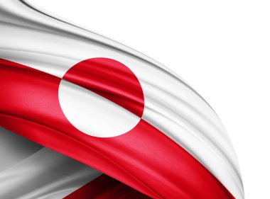 Grönland bayrakla kopya alanı metin - 3d çizim için    