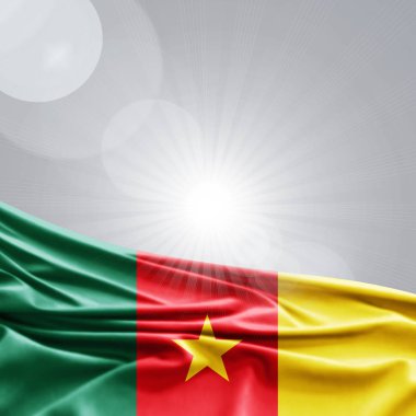 Kamerun bayrağı ile kopya alanı metin - 3d çizim için    