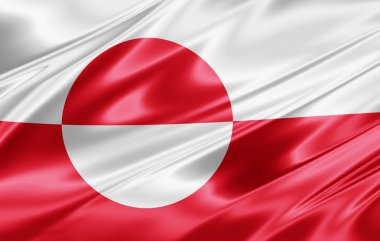 Grönland bayrakla kopya alanı metin - 3d çizim için    