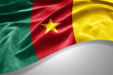 Kamerun bayrağı ile kopya alanı metin - 3d çizim için    