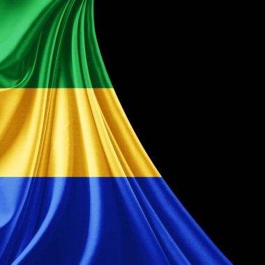 Gabon bayrağı ile kopya alanı metin - 3d çizim için    