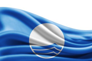 Mavi bayrak ipek - 3d şekil