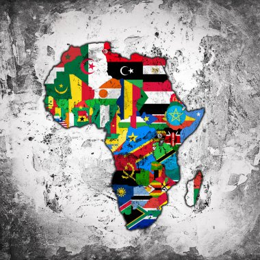 Afrika kıtası bayraklardan yapılmış, Illustration 