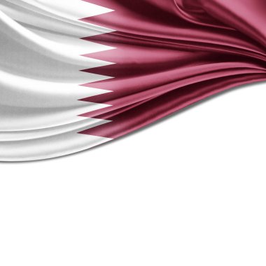 Katar bayrağı ile kopya alanı metin - 3d çizim için    