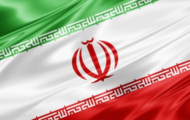 Iran bayrağı ile kopya alanı metin - 3d çizim için    