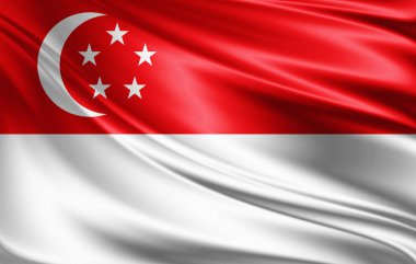 Singapur bayrağı ile kopya alanı metin - 3d çizim için    