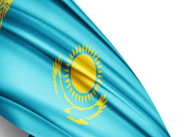 Kazakistan bayrağı ile kopya alanı metin - 3d çizim için    