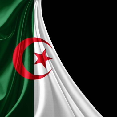 Cezayir bayrağı ile kopya alanı metin - 3d çizim için    