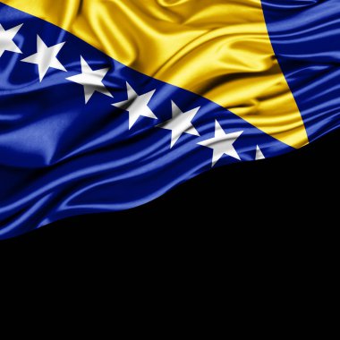 Bosna-Hersek bayrağı ile kopya alanı metin - 3d çizim için    