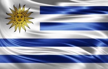 Uruguay bayrağı ile kopya alanı metin - 3d çizim için    